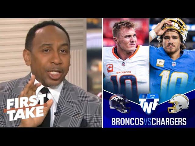 FIRST TAKE | Stephen A. Smith bold-prediction to Broncos vs. Chargers Week 16: "Bo Nix or Herbert?"