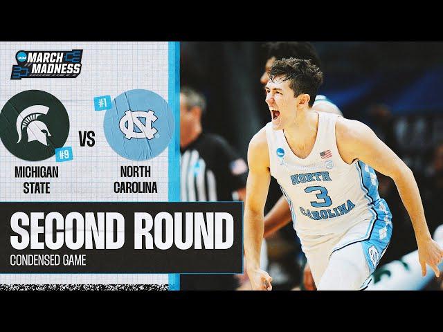 North Carolina vs. Michigan State - Second Round NCAA tournament extended highlights