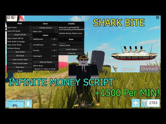 Infinite Shark Tooth AutoFarm Script Showcase | SharkBite Gui Script | Roblox