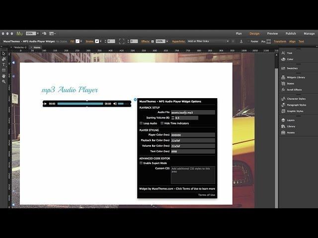 MuseThemes.com - MP3 Audio Player Widget | Adobe Muse CC 2014 Tutorial