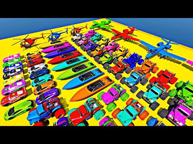 GTA V - Epic New Stunt Race For Car Racing Challenge By Spiderman With Amazing Car Planes and Boats