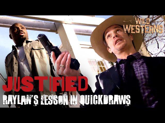 Justified | Raylan Teaches A Criminal About Quickdraws (ft. Timothy Olyphant) | Wild Westerns