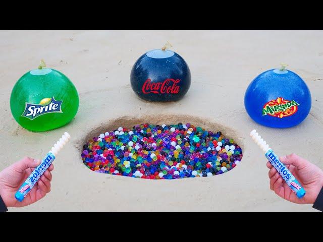 Experiment: ORBEEZ VS Coca Cola, Mirinda, Sprite and Mentos