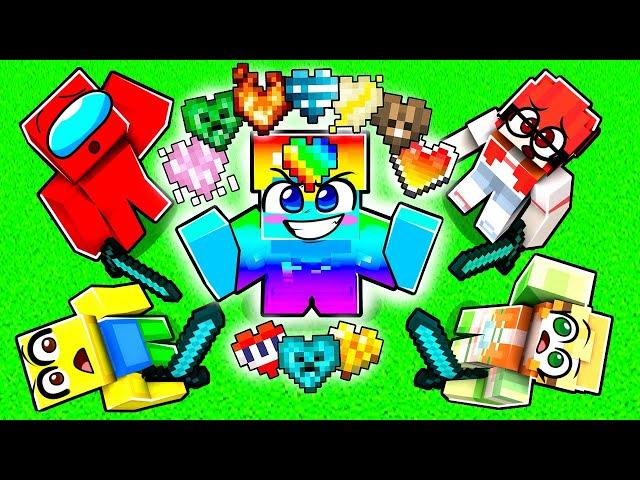 Cazadores VS CORAZONES PERSONALIZADOS en Minecraft!