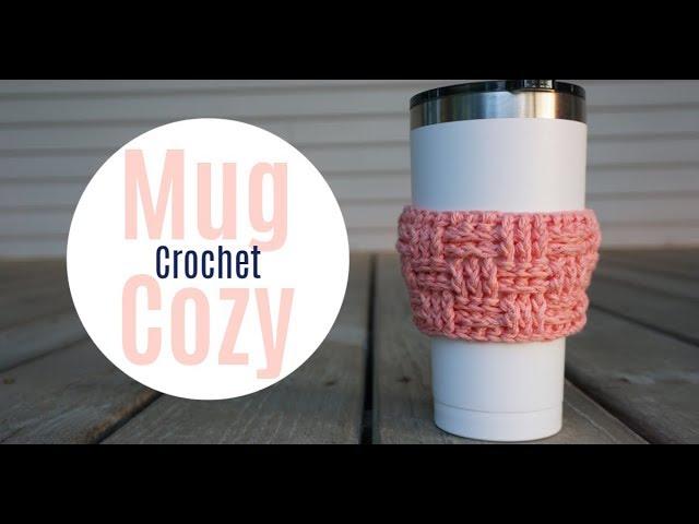 Crochet Basketweave Travel Mug Cozy - Tutorial - The Up North Home