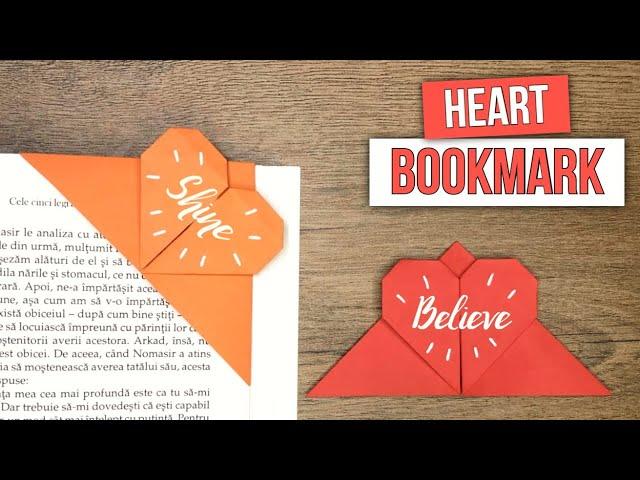 How to Make a Origami Heart Bookmark - Easy Bookmark