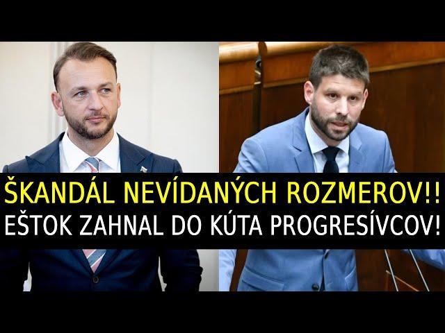 Škandál nevídaných rozmerov! Šutaj Eštok zahnal do kúta Progresívne Slovensko!