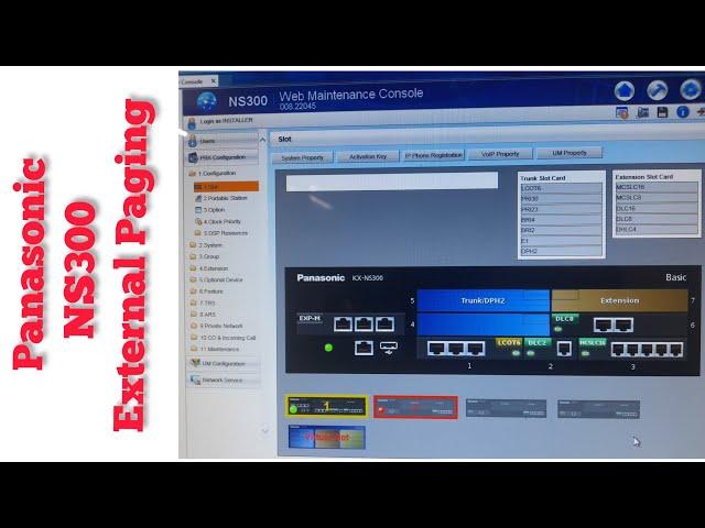 HOW TO ACTIVATE EXTERNAL PAGING IN PANASONIC NS 300 SYSTEM