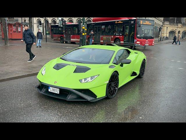 [4K] Supercars in Stockholm | February-March 2025 | Huracan STO, 458 Speciale, GT3RS, Corvette E-Ray