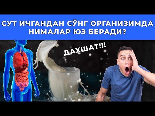 ДАХШАТ!!! СУТ ИЧГАНДАН СЎНГ ОРГАНИЗИМДА НИМАЛАР ЮЗ БЕРАДИ?