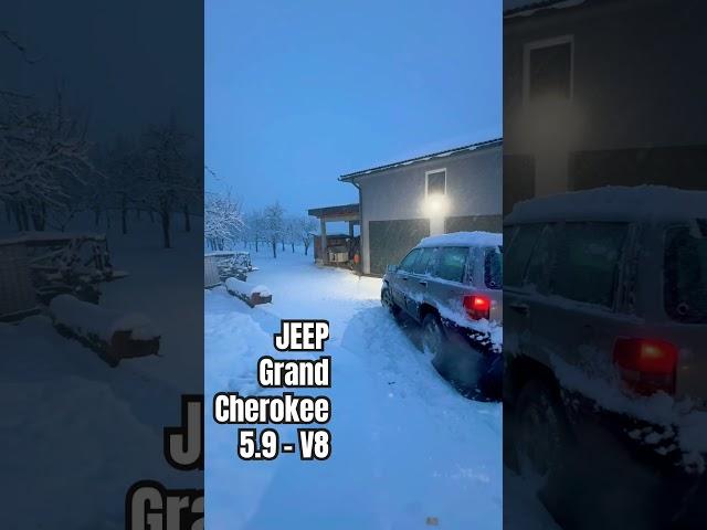 Jeep Grand Cherokee is ready for the weather #snow #good #wheels #jeep #v8 #snowfall #viralvideo