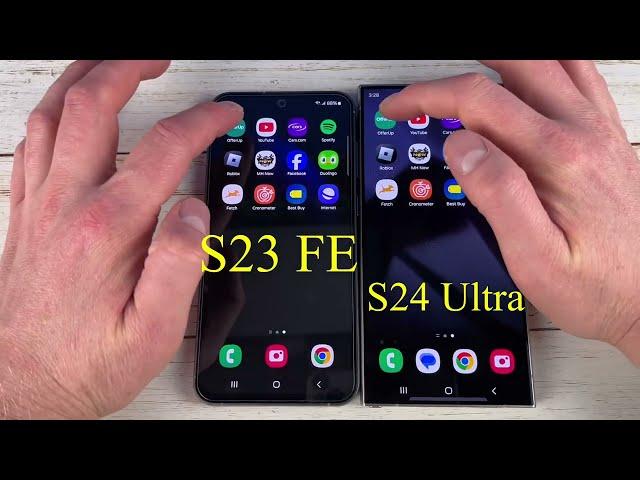 Samsung S23 FE Vs Samsung S24 Ultra Speed Test Comparison