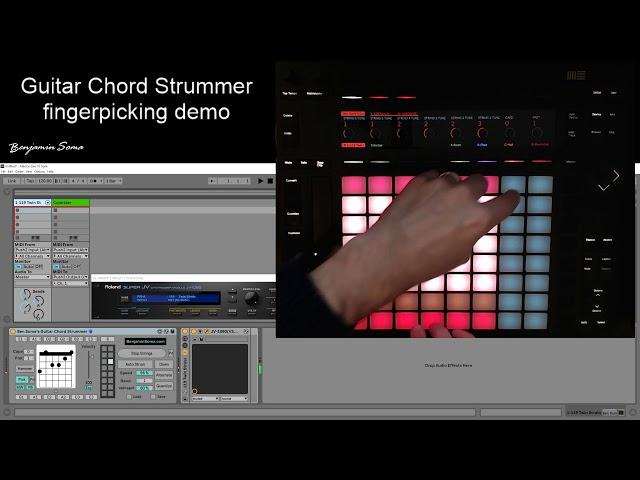 Fingerpicking a Guitar VST with an Ableton Push using the Guitar Chord Strummer