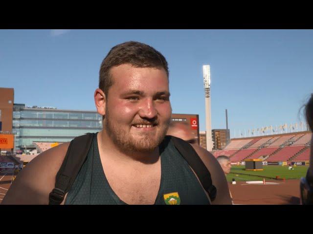 IAAF World Under 20 - Tampere - Kyle Blignaut RSA Shot Put Men Gold