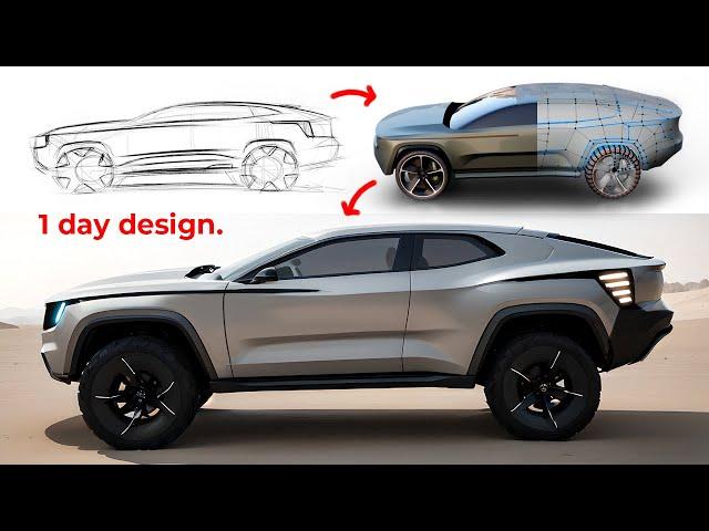 Car Design FASTER THAN EVER! Sketch + 3D + AI