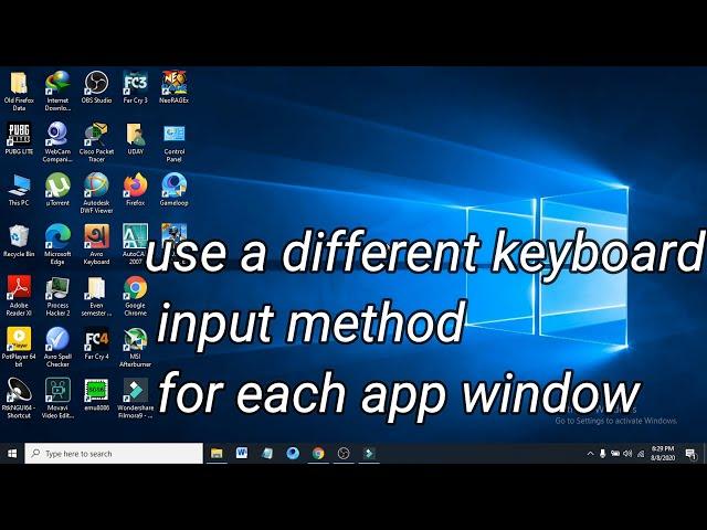 Windows 10 : How to enable or disable use a different keyboard input method for each app window