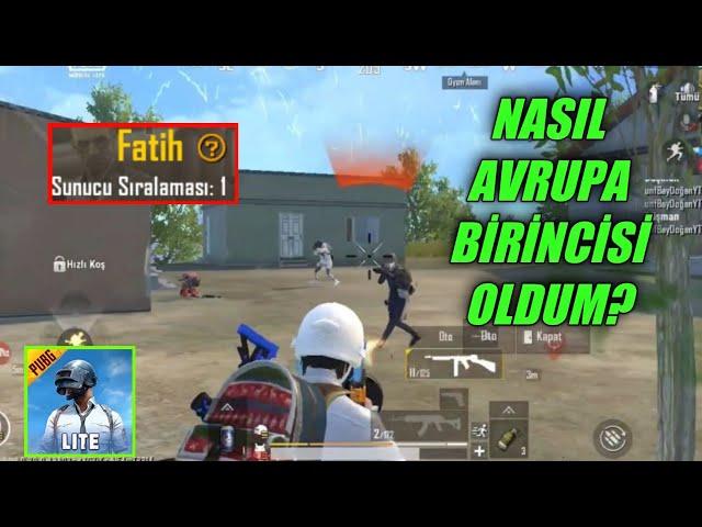 PUBG MOBİLE LİTE NASIL AVRUPA 1.Sİ OLDUM ?