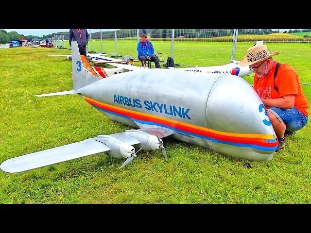 LIGHTWEIGHT SUPER GUPPY B-377 AIRBUS SKYLINK RC AIRLINER OUT OF CONTROL