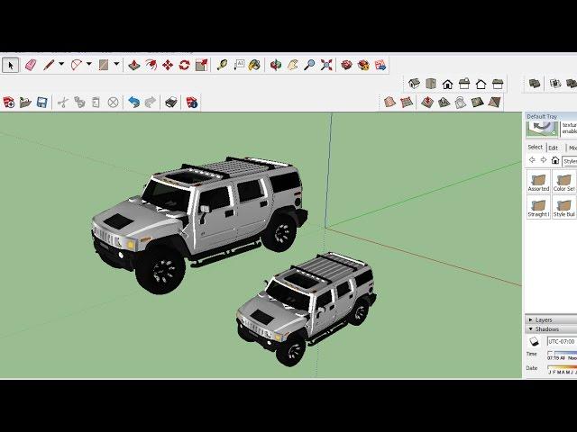 Sketchup Tutorial #17 - Scale up/Down an Object