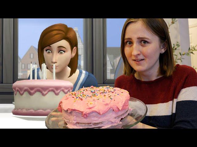 I tried to make a cake from The Sims 4 in real life... it did not go well...