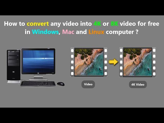 How to convert any video into 4K or 8K video for free in Windows, Mac and Linux computer ?