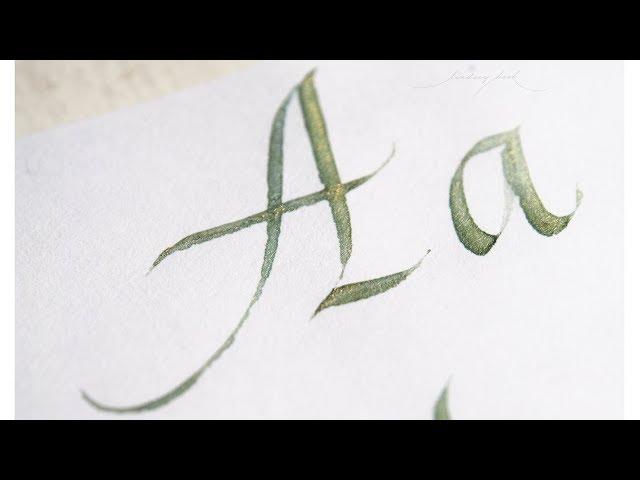 Italic Calligraphy Alphabet - Letter A