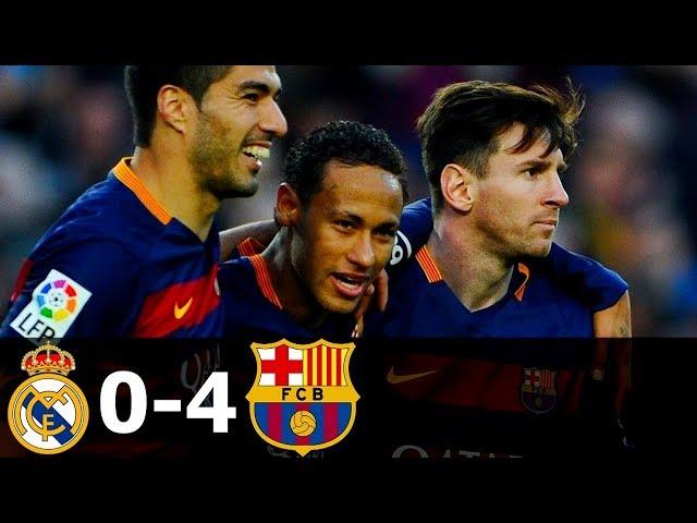 Real Madrid vs FC Barcelona 0-4 Goals and Highlights with English Commentary 2015-16 HD 720p