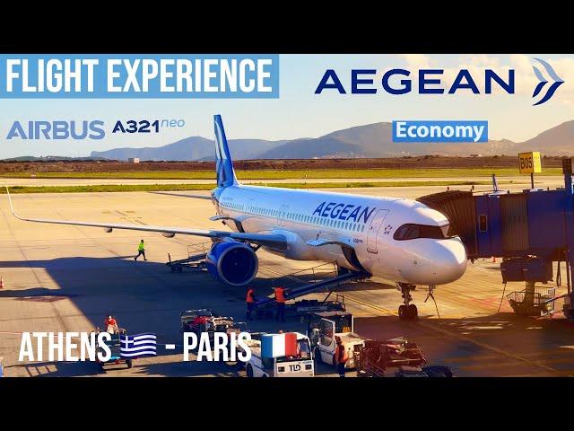 FLIGHT EXPERIENCE Aegean Airlines A321Neo Athens  to Paris  ECONOMY CLASS