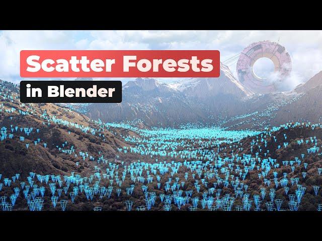 Scatter Large-scale Forests in Blender #b3d #tutorial