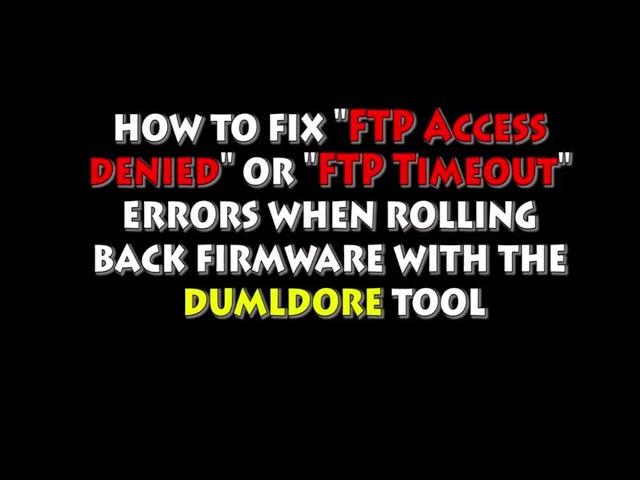 DJI Mavic Rollback - Fixing FTP Access/timeout errors when using DUMLDORE