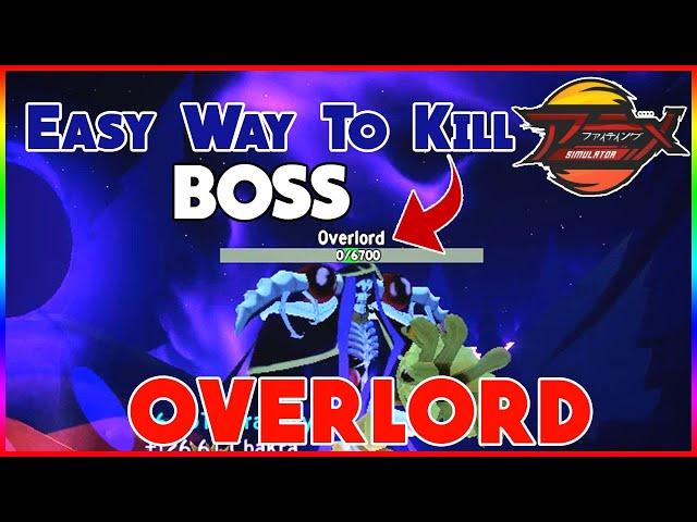 Easy way to Kill Overlord Boss without dying Anime Fighting Simulator | ROBLOX