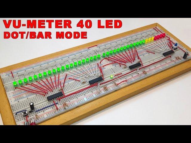 40 LED Vu-Meter with LM3915 (V2.0 DOT/BAR)