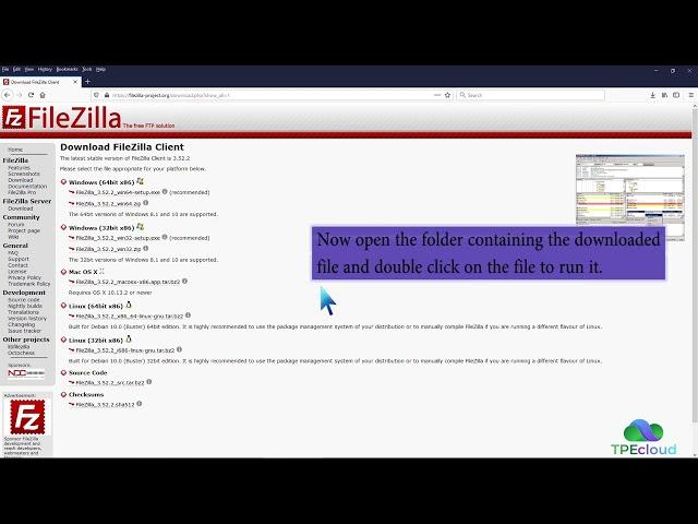 TPEcloud Tutorial: How to Install the FTP Client Filezilla on Windows