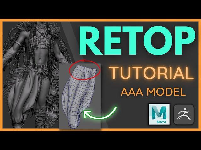 MAYA Retopology. My AAA Workflow. (2023)