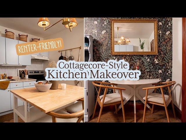 *Renter-Friendly* Cozy Kitchen Makeover! | EXTREME Transformation