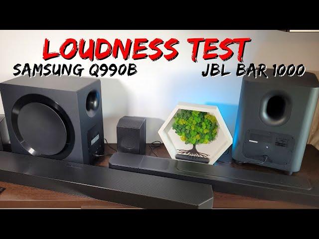 JBL BAR 1000 VS Samsung Q990B Soundbar LOUDNESS TEST