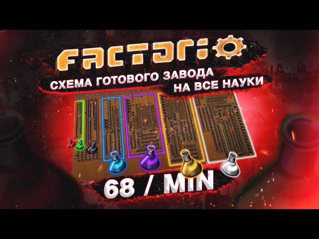 Factorio 1.1 [Схема готового завода на все науки] [68 / min]