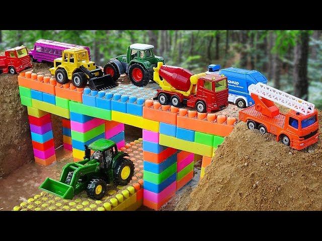 Bridge Construction Vehicles, Fire Truck, Dump Truck Toys