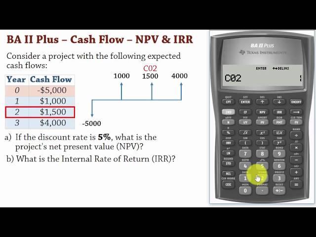 BA II Plus | Cash Flows 1: Net Present Value (NPV) and IRR Calculations - DCF