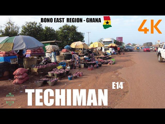 Techiman Walk Tour E14 Onion Market Road Bono East Region of Ghana 4K