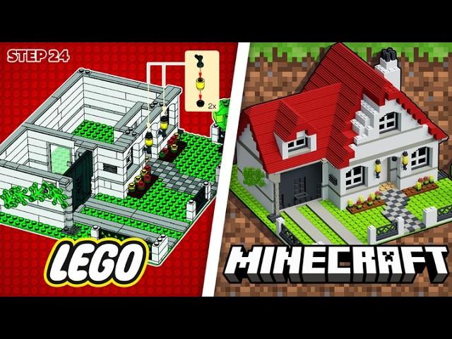 Building a Minecraft House using LEGO Instructions!