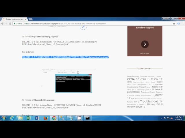 How to take backup and restore of SQL Server express by command