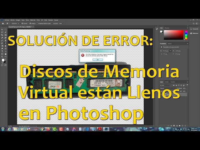 discos de memoria virtual estan llenos en photoshop (solucion de error)