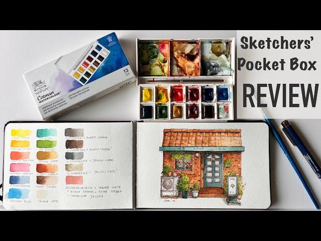 Winsor and Newton Cotman Watercolour Sketchers’ Pocket Set Review |Watercolour Storefront Demo