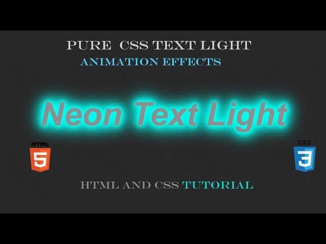 CSS Animation Neon light text effect || Pure CSS Animation light text effects