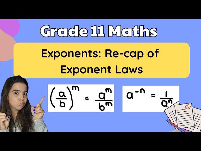 Grade 11 Exponents | Grade 10 Exponent law and basic examples REVISION