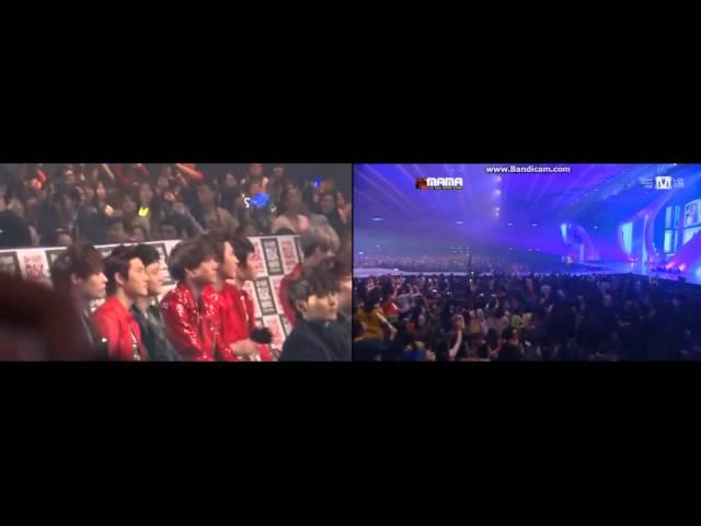 121130 MAMA EXO reaction (for Suzy Miss A : 수지) During B.o.B's 'Nothin' On You' ft.K.Will