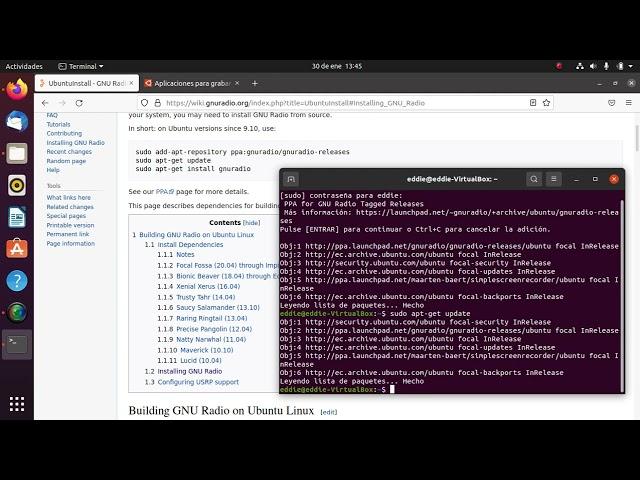 Instalacion de GNU Radio en Linux (Maquina Virtual)