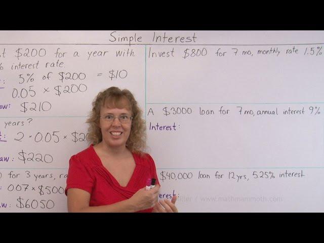 A beginner lesson on how to calculate simple interest