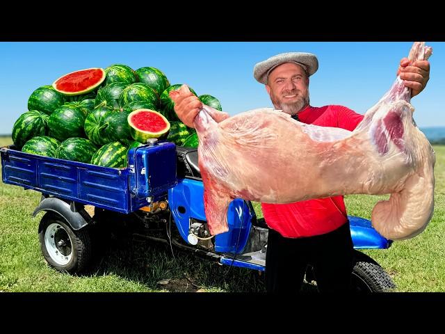 Chose the Juiciest Watermelons for a Deluxe Summer Snack with Fried Lamb! Culinary Delicacy